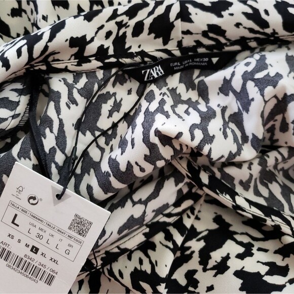 Zara Animal Print Jumpsuit/Romper Wrap Front Tie Long Sleeve - Picture 14 of 15